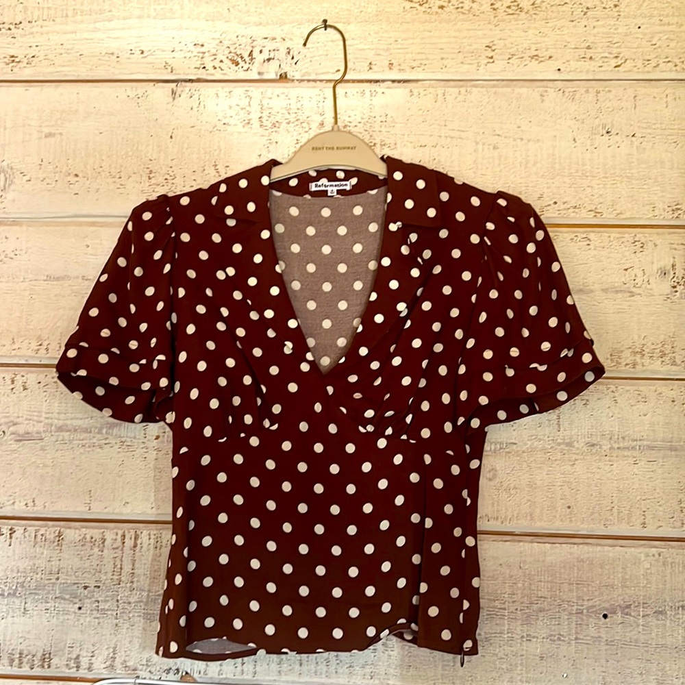 Reformation Solange polka dot rocker top